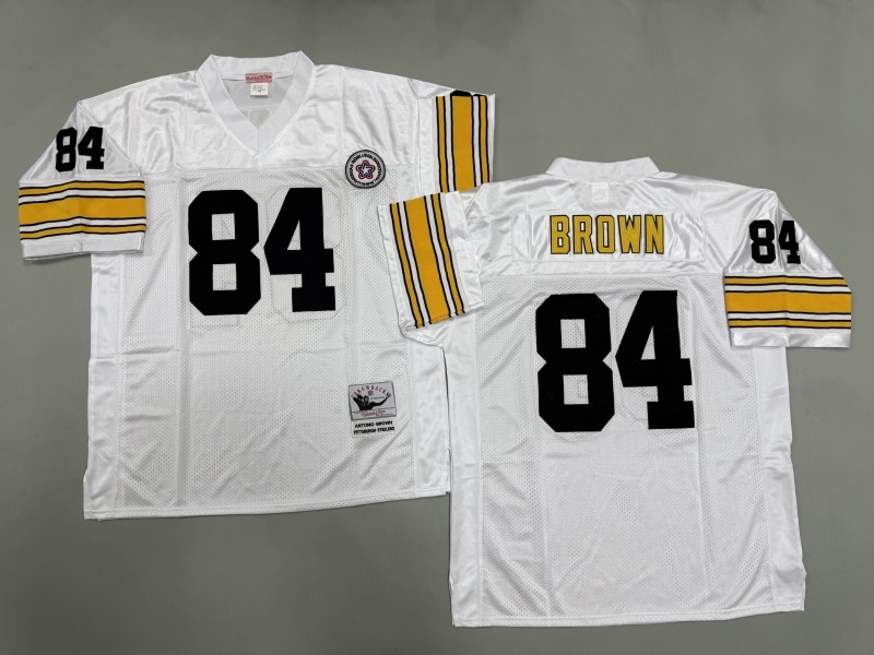 Men 2025 Pittsburgh Steelers #84 Brown white Throwback Limited NFL Jersey style 003->pittsburgh steelers->NFL Jersey